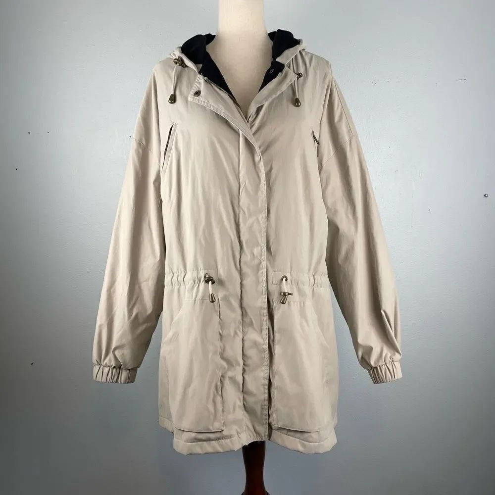 Nordstroms Women's Cream Hooded Jacket Size 3X EUC